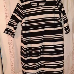 Love Ryan Black and White Striped Tee Shirt Style Sheath Dress XXL